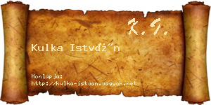Kulka István névjegykártya